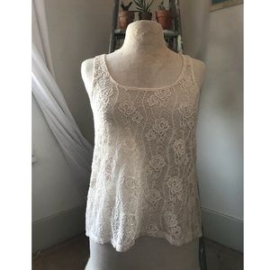 CREAM LACE TANK
